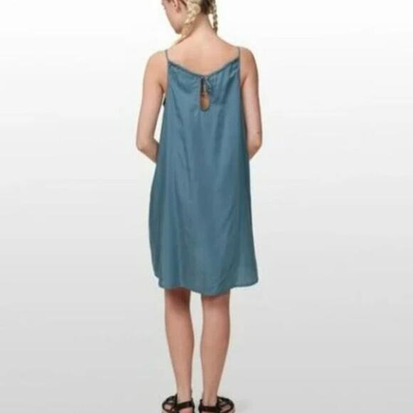 Patagonia Brand Women's Small June Lake Swing Dress Abalone Blue Pockets - Picture 2 of 6
